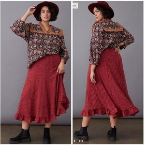 Anthropologie Pauline Midi Sweater Skirt